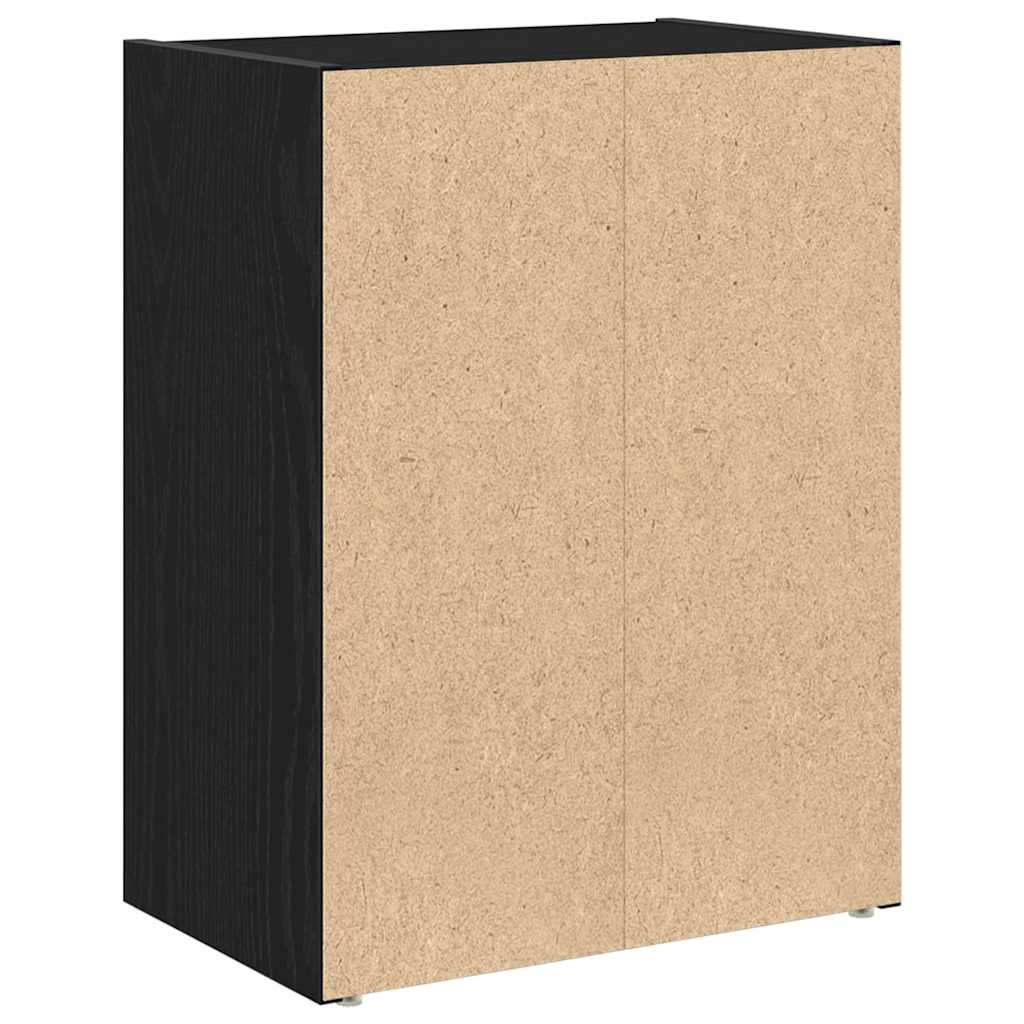 Könyvespolc fekete tölgy 40x24x52 cm gépesített fa 7
