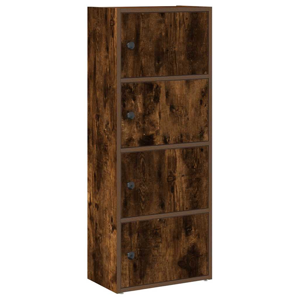 Füstös tölgy színű szerelt fa könyvszekrény 40x24x102 cm 2