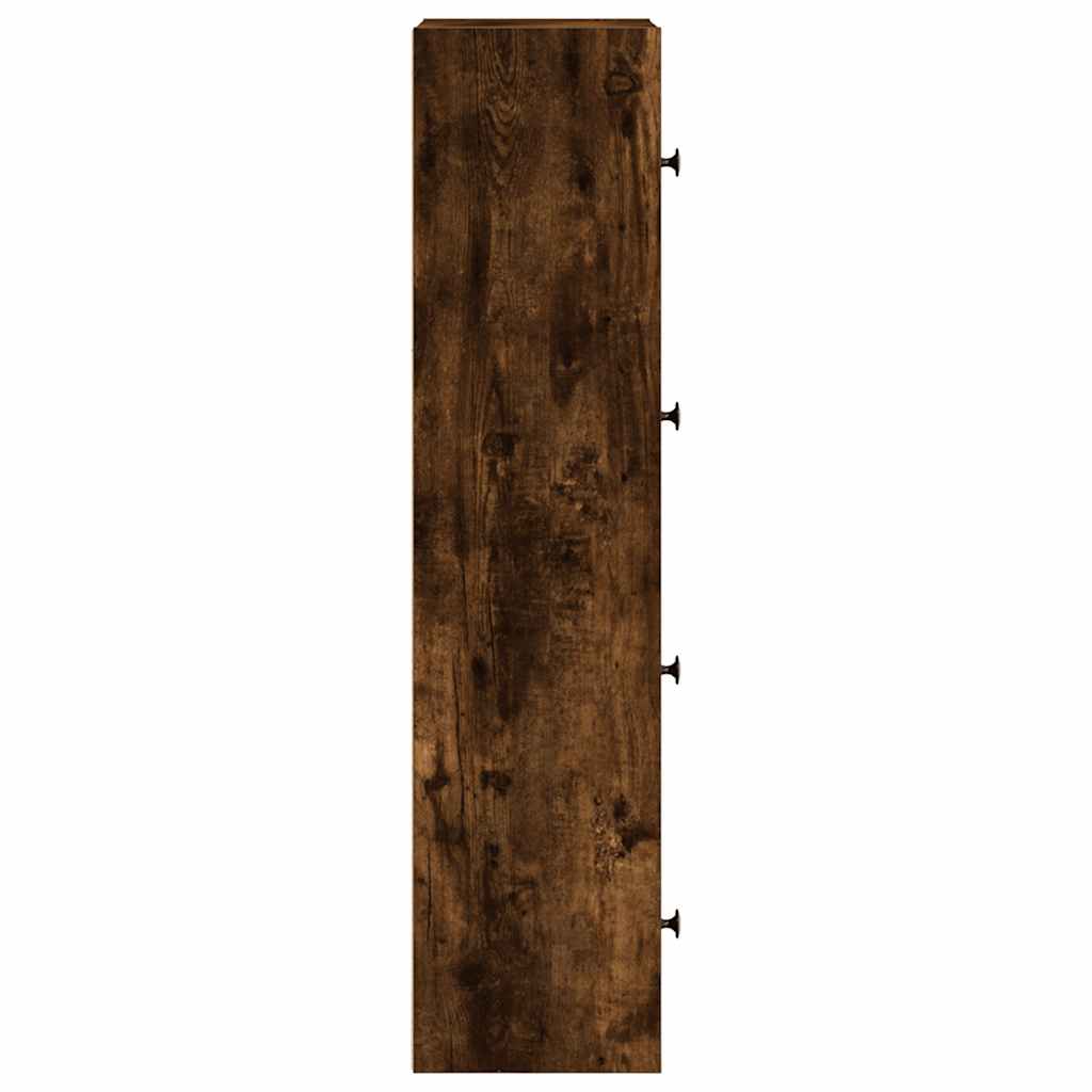Füstös tölgy színű szerelt fa könyvszekrény 40x24x102 cm 6