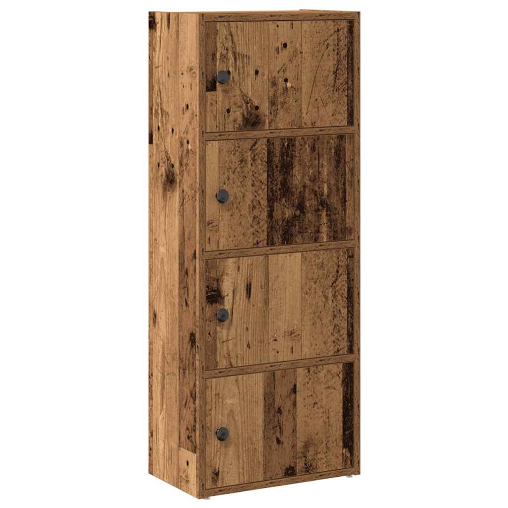 Antik fa színű szerelt fa könyvespolc 40x24x102 cm 2