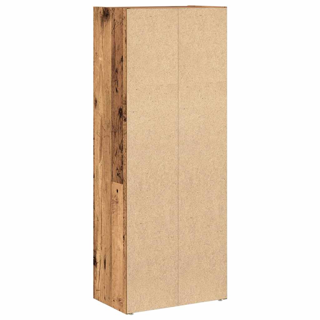 Antik fa színű szerelt fa könyvespolc 40x24x102 cm 5
