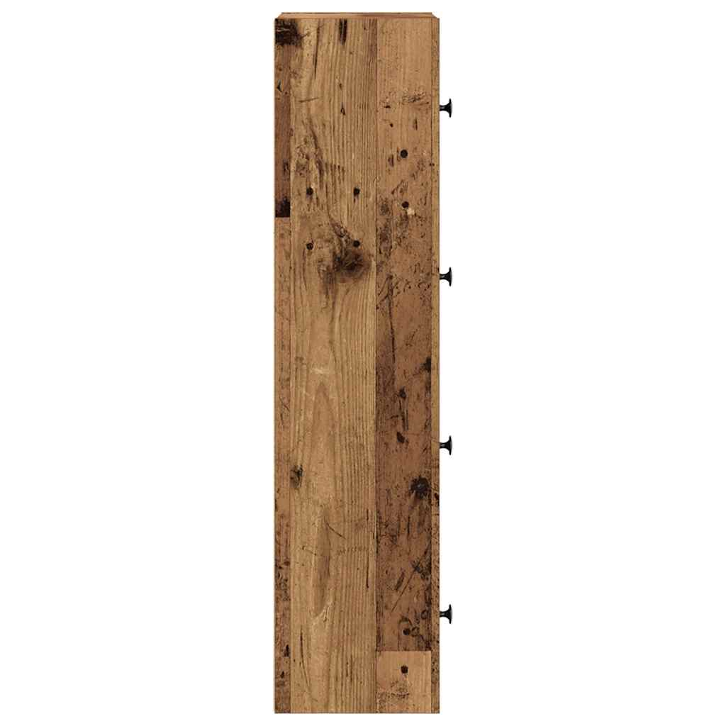 Antik fa színű szerelt fa könyvespolc 40x24x102 cm 6