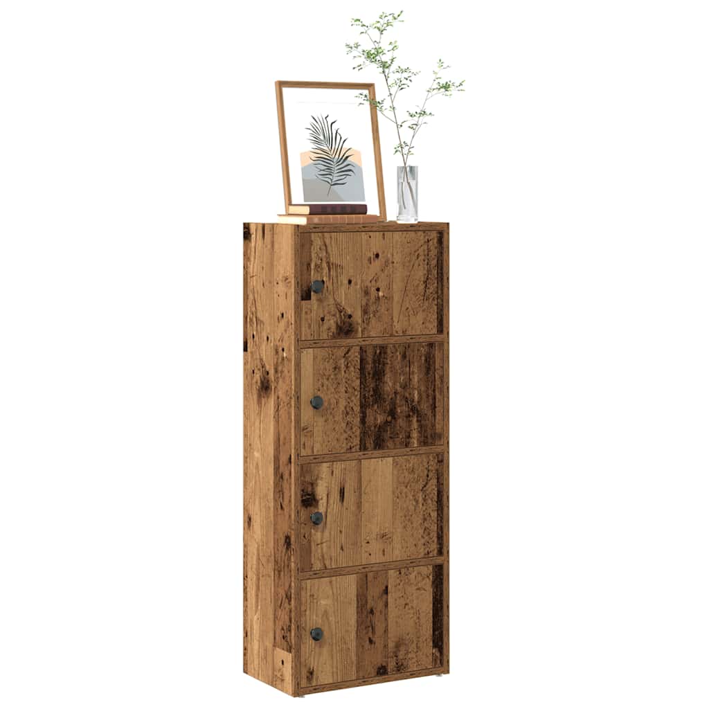 Antik fa színű szerelt fa könyvespolc 40x24x102 cm