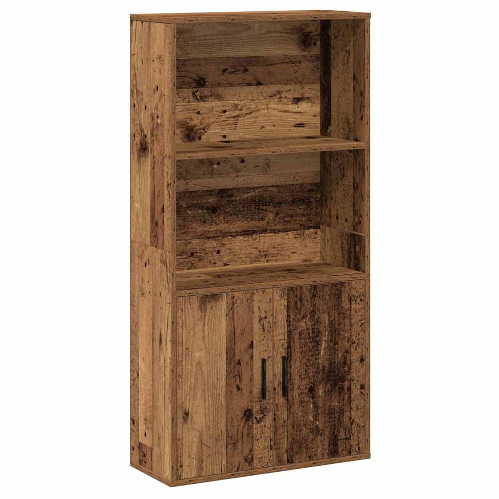 Antik fa színű szerelt fa könyvespolc 60x24x120 cm 2