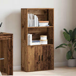 Antik fa színű szerelt fa könyvespolc 60x24x120 cm 3
