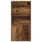 Antik fa színű szerelt fa könyvespolc 60x24x120 cm 4