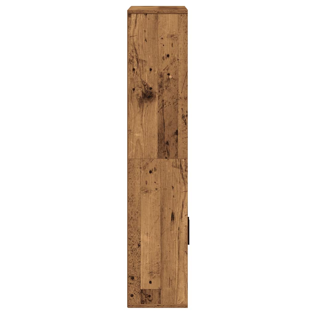 Antik fa színű szerelt fa könyvespolc 60x24x120 cm 5