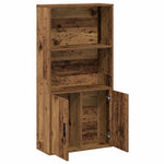 Antik fa színű szerelt fa könyvespolc 60x24x120 cm 7