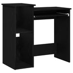 Fekete forgácslap íróasztal polcokkal 84x40x78 cm 2