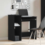 Fekete forgácslap íróasztal polcokkal 84x40x78 cm 3