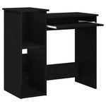 Fekete forgácslap íróasztal polcokkal 84x40x78 cm 4