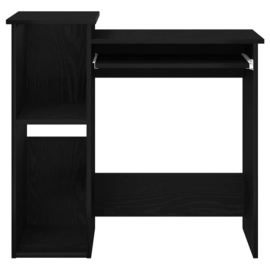 Fekete forgácslap íróasztal polcokkal 84x40x78 cm 5