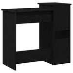 Fekete forgácslap íróasztal polcokkal 84x40x78 cm 7