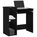 Fekete forgácslap íróasztal polcokkal 84x40x78 cm
