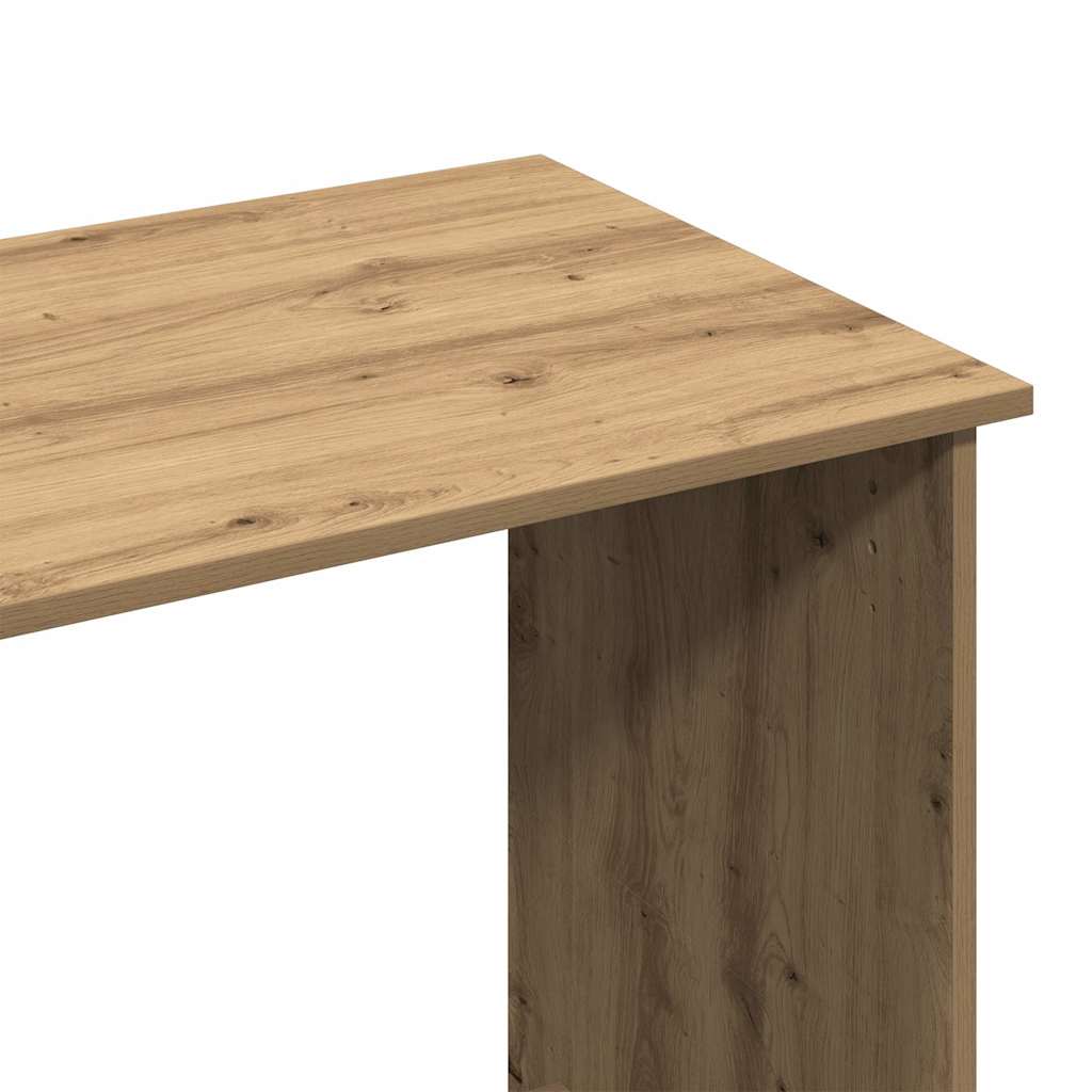Kézműves tölgy színű szerelt fa íróasztal 102x50x75 cm 8