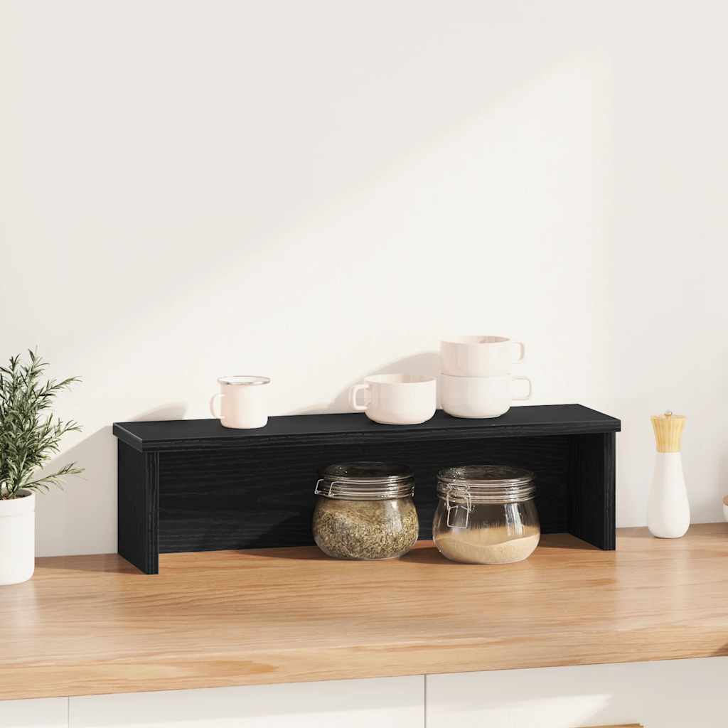 Konyhai állvány rakodható fekete 60x15x16 cm műfa 2