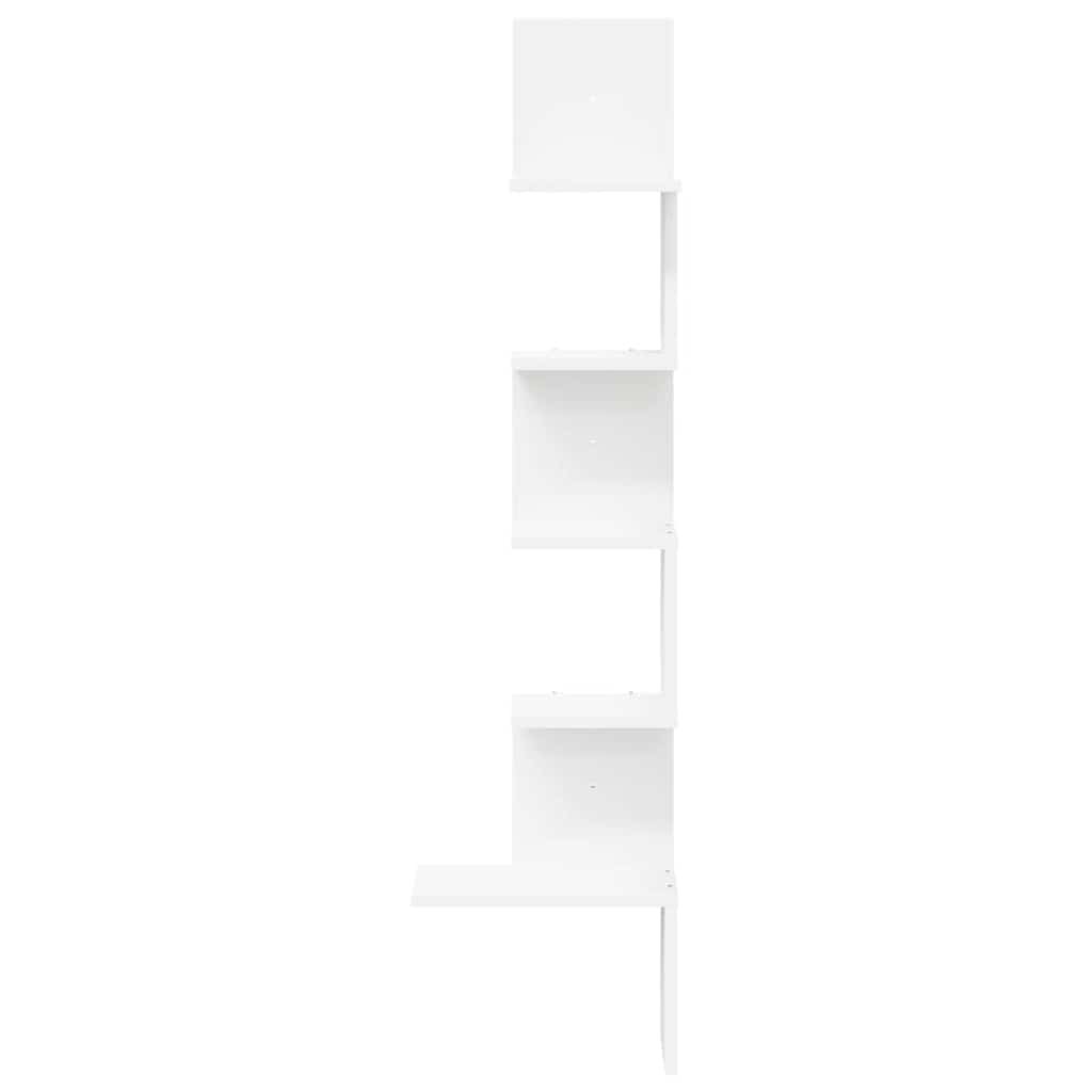 Fehér forgácslap fali sarokpolc 32x32x127,5 cm 4