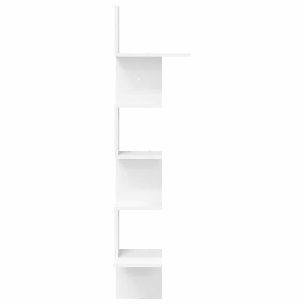 Fehér forgácslap fali sarokpolc 32x32x127,5 cm 6