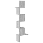 Szürke sonoma szerelt fa fali sarokpolc 32x32x127,5 cm 5