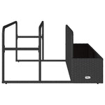 Fekete polyrattan medence melletti úszótároló 110x100x57 cm 6