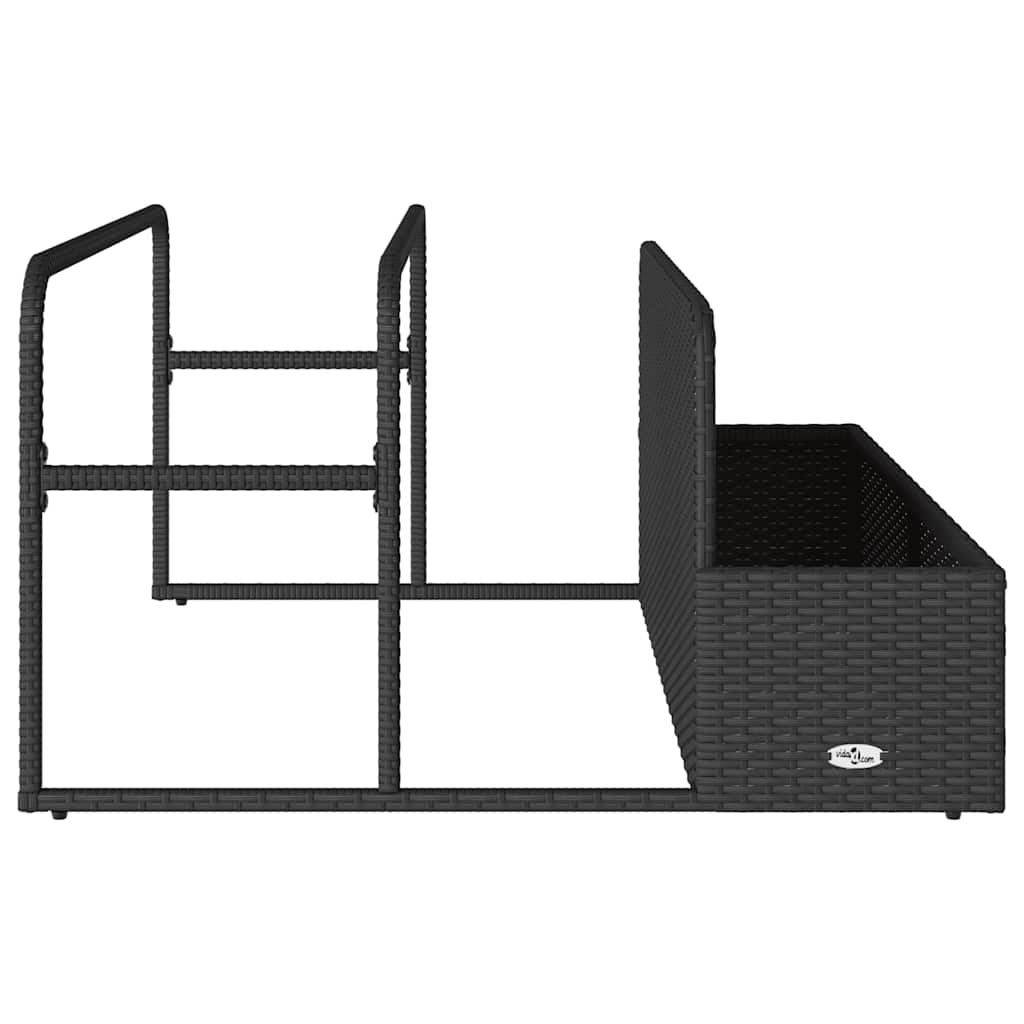 Fekete polyrattan medence melletti úszótároló 110x100x57 cm 6