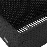 Fekete polyrattan medence melletti úszótároló 110x100x57 cm 8
