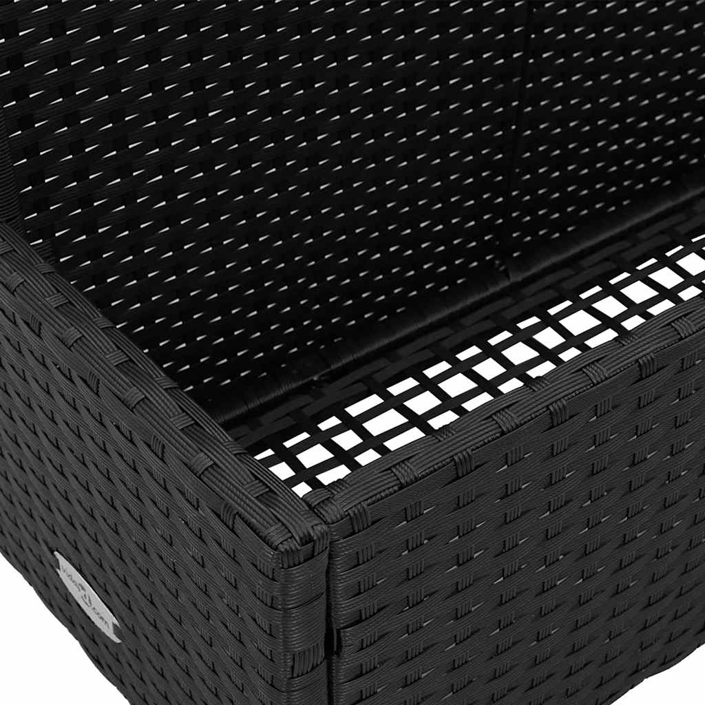 Fekete polyrattan medence melletti úszótároló 110x100x57 cm 8
