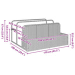 Fekete polyrattan medence melletti úszótároló 110x100x57 cm 9