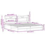 Sonoma tölgy színű fém ágykeret matrac nélkül 200 x 200 cm 11