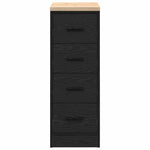 Garázs tárolószekrény fekete 30x51x85 cm tömörfa fenyőfa 6