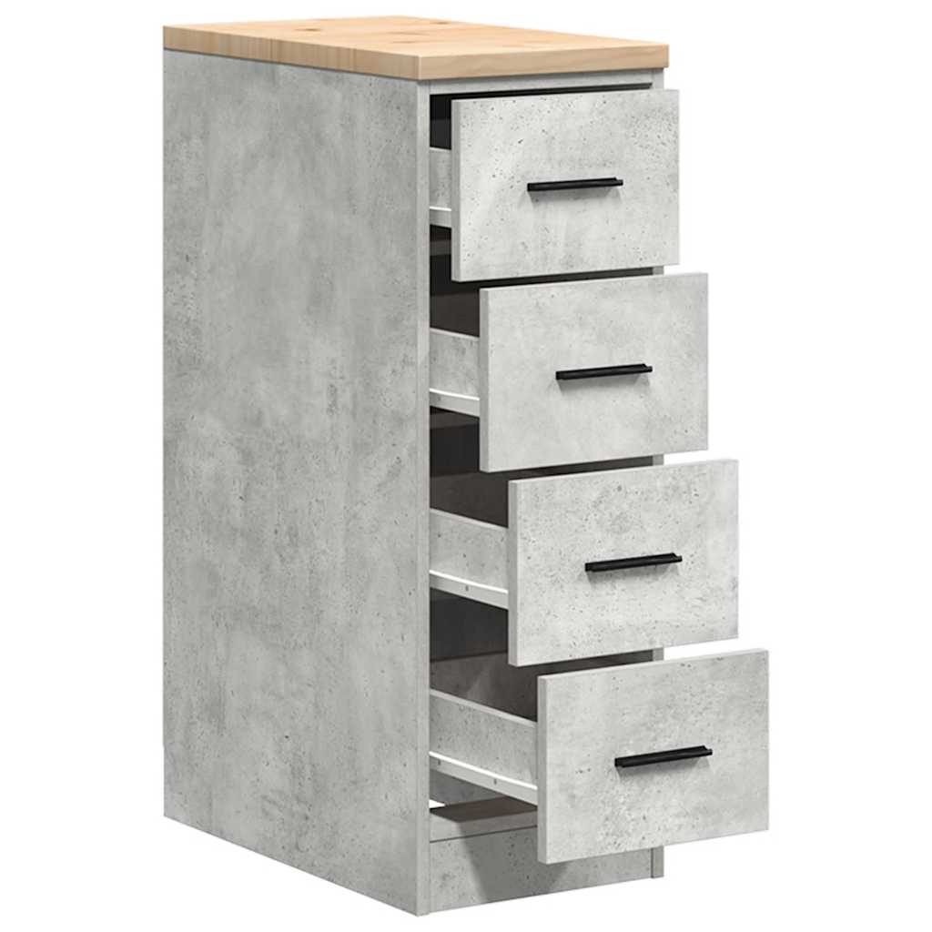 Garázs tárolószekrény Beton szürke 30x51x85 cm tömörfa fenyőfa 5