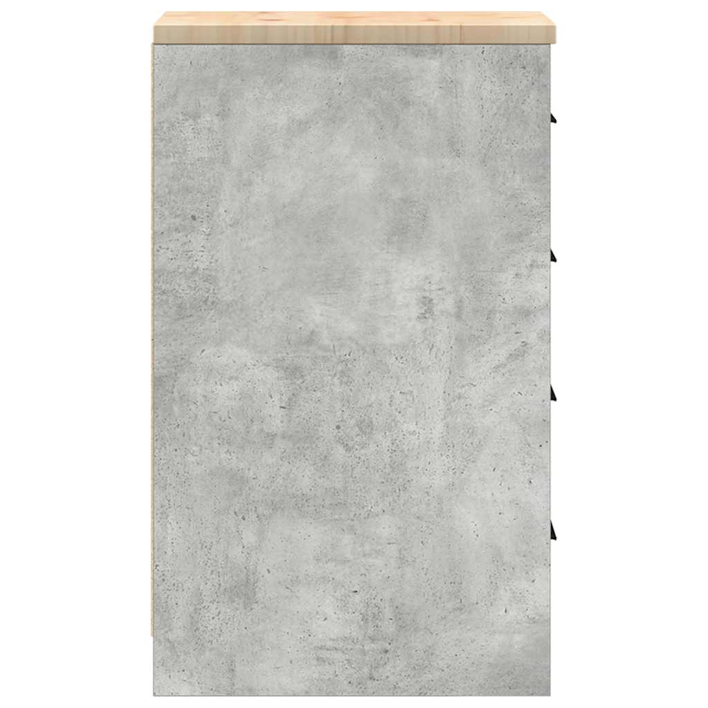 Garázs tárolószekrény Beton szürke 30x51x85 cm tömörfa fenyőfa 7