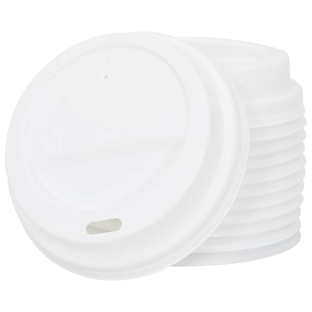 1000 db papír kávéscsészék fedővel 8oz 200ml 6
