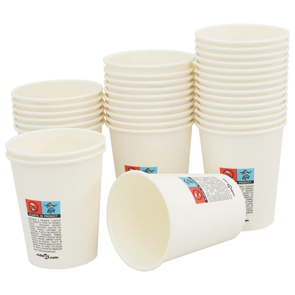 1000 db papír kávéscsészék fedővel 8oz 200ml 7