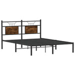 Füstös tölgy színű szerelt fa ágykeret matrac nélkül 137x190 cm 5