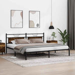 Füstös tölgy színű szerelt fa ágykeret matrac nélkül 200x200 cm 3