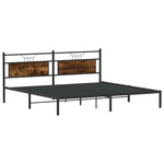 Füstös tölgy színű szerelt fa ágykeret matrac nélkül 200x200 cm 5