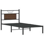 Barna tölgy színű szerelt fa ágykeret matrac nélkül 75x190 cm 3
