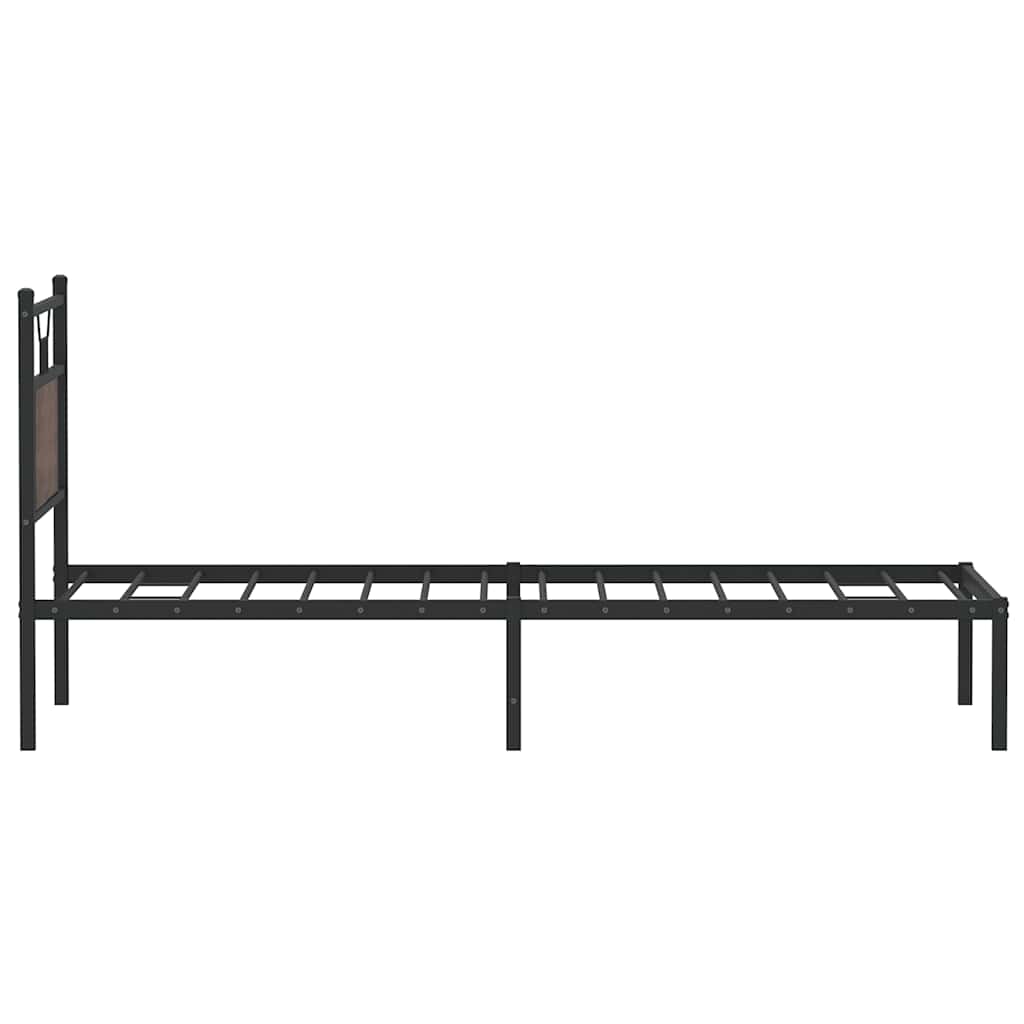 Barna tölgy színű szerelt fa ágykeret matrac nélkül 75x190 cm 7