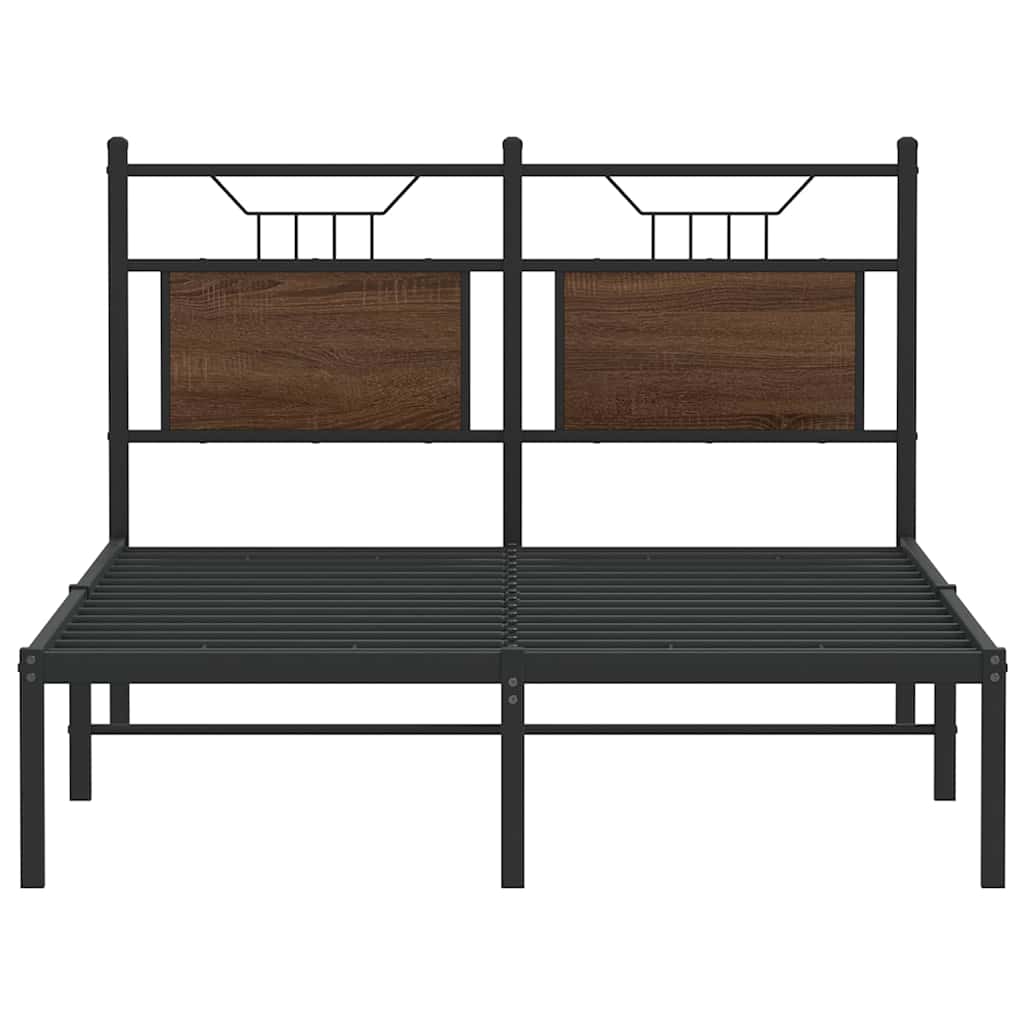 Barna tölgy színű szerelt fa ágykeret matrac nélkül 120x190 cm 6