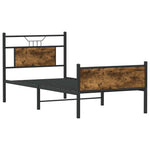 Füstös tölgy színű szerelt fa ágykeret matrac nélkül 80x200 cm 3
