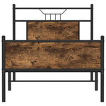 Füstös tölgy színű szerelt fa ágykeret matrac nélkül 80x200 cm 6