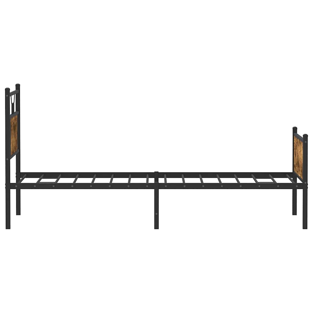 Füstös tölgy színű szerelt fa ágykeret matrac nélkül 80x200 cm 7