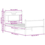 Füstös tölgy színű szerelt fa ágykeret matrac nélkül 80x200 cm 11