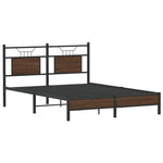 Barna tölgy színű szerelt fa ágykeret matrac nélkül 150x200 cm 3