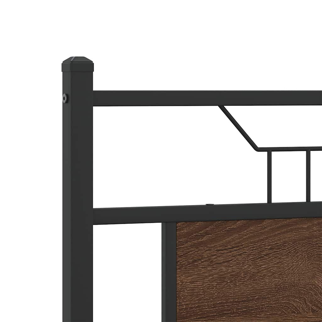Barna tölgy színű szerelt fa ágykeret matrac nélkül 150x200 cm 9