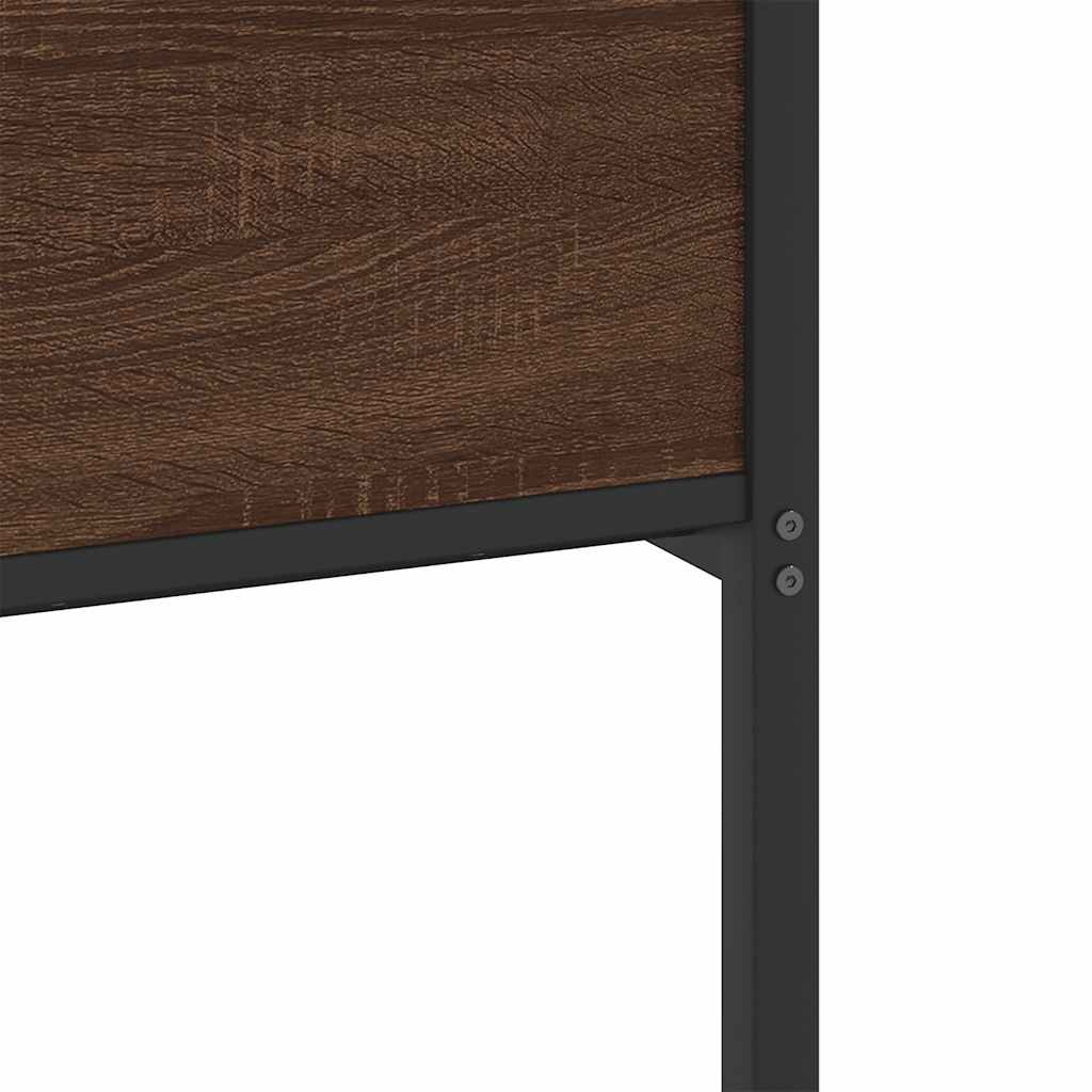 Barna tölgy színű szerelt fa ágykeret matrac nélkül 140x200 cm 10