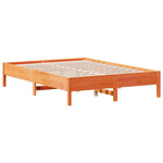 Viaszbarna tömör fenyőfa ágy matrac nélkül 150 x 200 cm 5