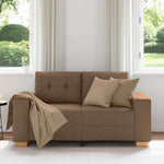 Barna szövet loveseat kanapé 160x77x82 cm 3