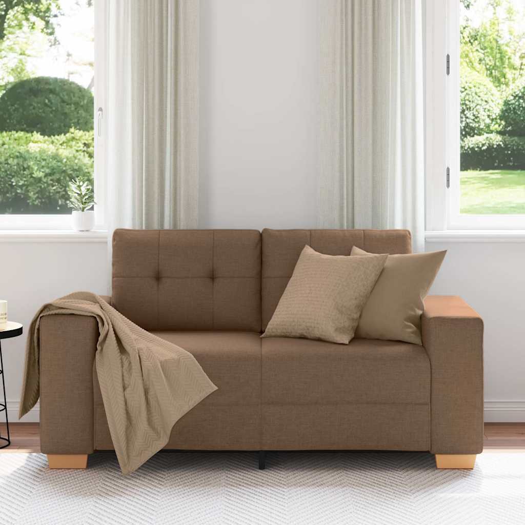 Barna szövet loveseat kanapé 160x77x82 cm 3